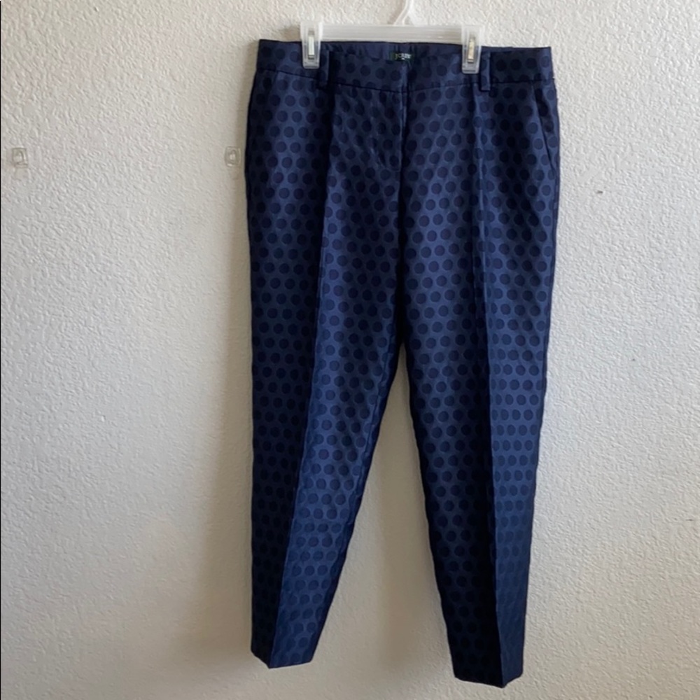 JCrew Navy Polka Dot Skimmer 6 City Fit Like-New